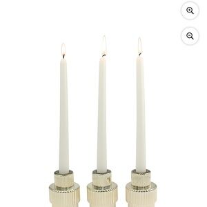 Gold Glass Taper Candle Holders - Set of 3
